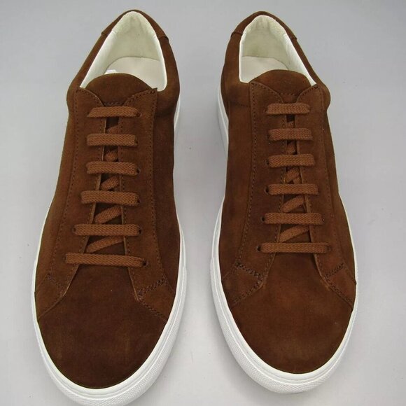 NEW VIOLA MILANO Mens Sport Club Sneaker Casual Tennis Shoe Polo Brown Suede - Picture 2 of 10